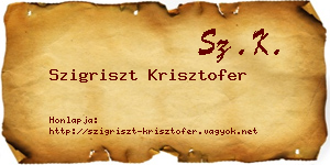 Szigriszt Krisztofer névjegykártya