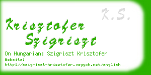 krisztofer szigriszt business card